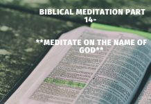 Meditate on the name of God