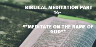 Meditate on the name of God