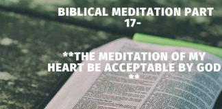 The meditation of my heart be acceptable by God.