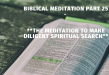 The meditation to make diligent spiritual search