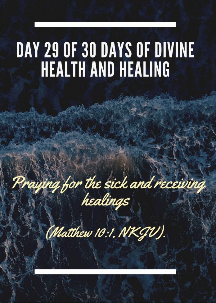 Praying for the sick and receiving healings.