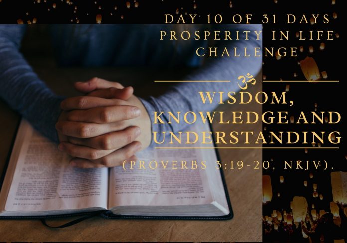 Day 9 of 31 days Prosperity in Life Challenge: Wisdom, Knowledge and Understanding