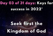 Seek first the Kingdom of God