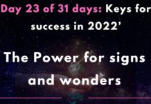 The Power for signs and wonders