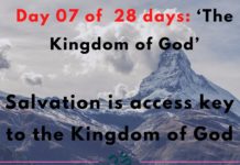 Salvation is access key to the Kingdom of God