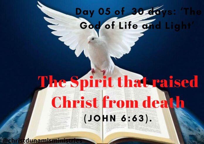 The Spirit that raised Christ from death