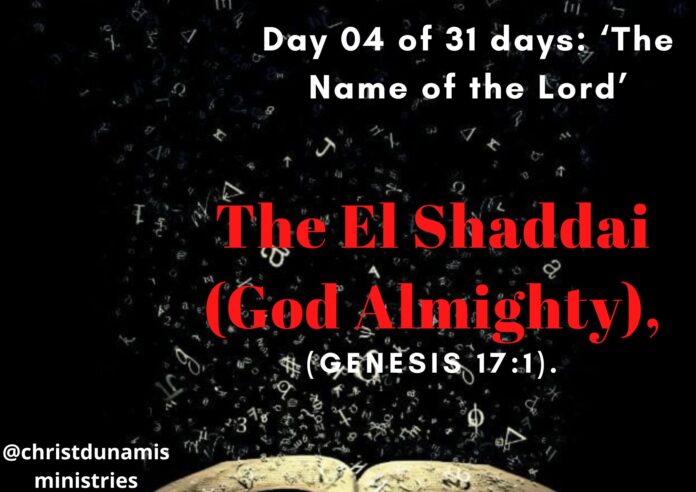 The El Shaddai (God Almighty).The El Shaddai (God Almighty).