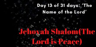 Jehovah Shalom(The Lord is Peace)