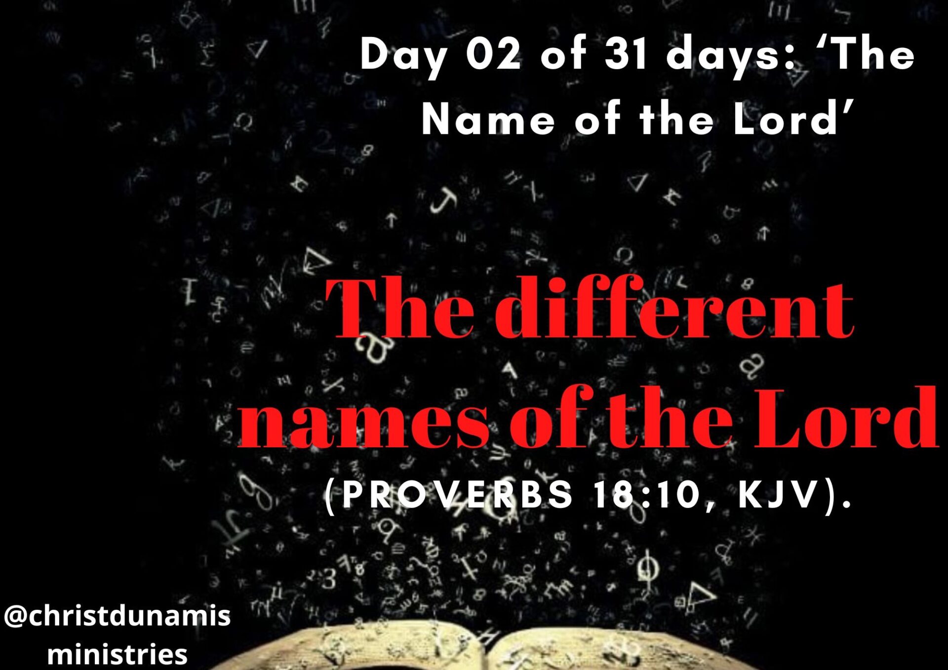 Day 02 Of 31 Days ‘the Name Of The Lord The Different Names Of The