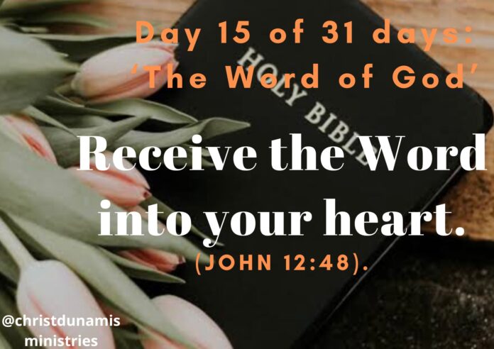 Receive the Word into your heart.
